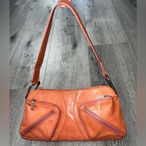 Maxx NY Y2K Peach Coral Pink Super Soft Supple Leather Shoulder Handbag Purse